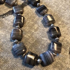 Striped agate choker